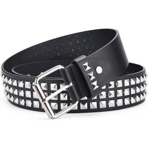 Studded Belts Women Y2K Belt Star Belts Black Girl Ladies Spike Stud Punk Waist Belt for Halloween Cosplay