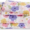 LONAVA Queen Sheet Set Kids - 4 Pieces Soft Microfiber Cartoon Style Bedsheets for Boys Girls Teens, Oeko TEX, Breathable Deep Pocket Sheets, (Flower)
