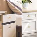 8 Pack Champagne Crystal Cabinet Knobs and Pulls Oval,Glass Knobs for Dresser Drawers with Satin Brass/Brushed Gold Base