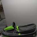 Snow Sled for Kids, Adults - Toboggan Sled, Easy Turning Steering Wheel, Anti-Slip Seat, Pull Up Brake, Durable Plastic Sled, Lightweight, Snow Sleds, Age 3+ 260 lbs (Mystic Green)