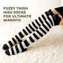 Geyoga 4 Pairs Knee High Fuzzy Socks for Girls Soft Warm Plush Soft Long Cozy Winter Socks for Christmas Winter Gifts