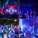 XYCN 4 Pack 400W LED Flood Black Lights,395nm to 405nm UV Outdoor Flood High Power Blacklight Light with Plug in, IP66 Waterproof Large Black Light Spotlight for Glow Party Large Space, Halloween