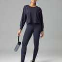 Colorfulkoala Long Sleeve Shirts for Women Oversized Crew Neck Tops Casual Workout Fashion T-Shirts