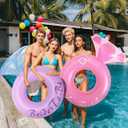 HeySplash Pool Floats, Inflatable Diamond Ring Pool Float, Large Engagement Ring Floatie for Bachelorette Party, Swim Tube River Lake Wedding Bride Stagette Decor Fun Toy Raft for Adults, Pink