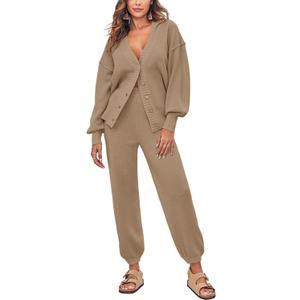 edium
Women's Two Piece Trendy Outfits Cozy Knit Loungewear Sweater Sets Oversized Slouchy Matching Lounge Sweatsuit 
