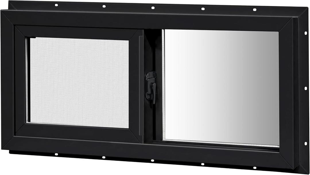 Vinyl Basement Sliding Window 32" x 14" Black