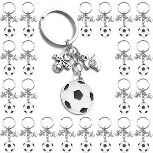 PHAETON 20PCS Soccer Ball Keychains Football Key Chain Sports Ball Key Ring for Team Souvenir, Sport Rewards, Event Giveaways, Soccer Fan Gifts for Women Men