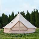 Bell Tent with Stove Jack, Spacious 13.1ft Family Glamping Yurt, 4-6 Person, 4 Season, Easy Setup, Waterproof, Ventilated Outdoor Shelter (13.1ft(Beige))