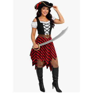 Morph Adult Pirate Costume for Women - Dress, Outfit, Female Wench, Halloween Costume Large