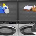 2PCS 23.6''x19.7'' Washer and Dryer Top Cover Mats, Non-Slip Silicone Laundry Machine Protector, Waterproof Rubber Mat for Washing Machine & Dryer (Dark Gray)