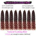 Pre Looped Gogo Curl Crochet Hair for Black Women 24 Inch 8 Packs, Curly Crochet Hair, Deep Wave Braiding Hair, Water Wave Synthetic Crochet Braids Hair Extensions (1B/350)