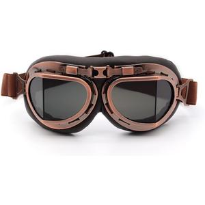 kucehiup Vintage Aviator Goggles Motorcycle Goggles (Copper Frame Smoke Lenses)