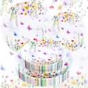 60PCS Wildflower Plates Disposable - Floral Plastic Plate - Colorful Spring Party Plate Decorative Include 30 Dinner & 30 Dessert Plates for Bridal Shower Birthday Tea Party