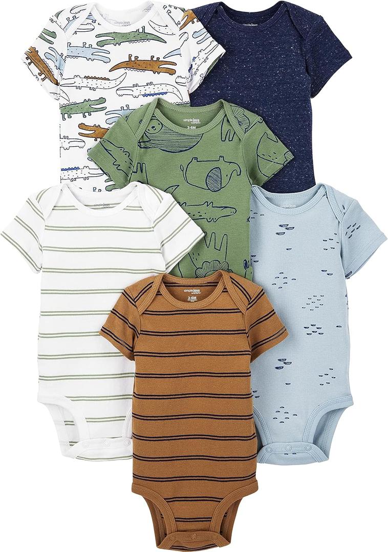 Simple Joys by Carter's Baby-Boys 6-Pack Short-Sleeve Bodysuit (0-3 Months)