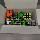 Ahyuan Speed Cube Set 12 Pack Magic Speed Cube Bundle 1x2x3 2x2x2 2x2x3 3x3x3 4x4x4 Cube Pyramid Triangle Cube Mirror Skew Axis Windmill Ivy Megaminx Cube Toys for Kids & Adults (Style A)