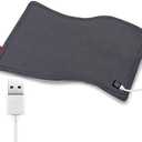 Comfheat USB Heating Pad for Travel Warmth Outdoors, Non-Rechargeable Small Heated Pad 5V Heat Therapy for Pain Relief Abdomen Cramps, 3 Heat Settings & Auto Shut Off (16"x 12") Grey