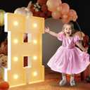 imprsv 3FT Block Marquee Letters Light Up Letters for Birthday Baby Shower Party Backdrop Decor, Large Light Up H for Wedding Decorations Engagement Party Decorations