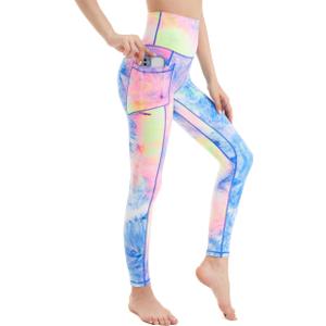 Amytis Women's Sports Leggings, High Waist Yoga Trousers with Pockets, Long Sports Trousers, Opaque Leggings, Fitness Sports Leggings, 2XL