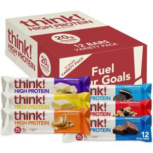 think! Protein Bars, High Protein Snacks, Gluten Free, Kosher Friendly,Variety Pack, Nutrition Bars, 2.1 Oz per Bar, 12 Count (Packaging May Vary) 

05 OCT 2026
