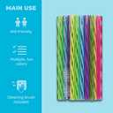 Jacent Plastic Reusable Kids Straws Plus Cleaning Brush, 6 Inch: 24 Straws (24 Count (Pack of 1))
