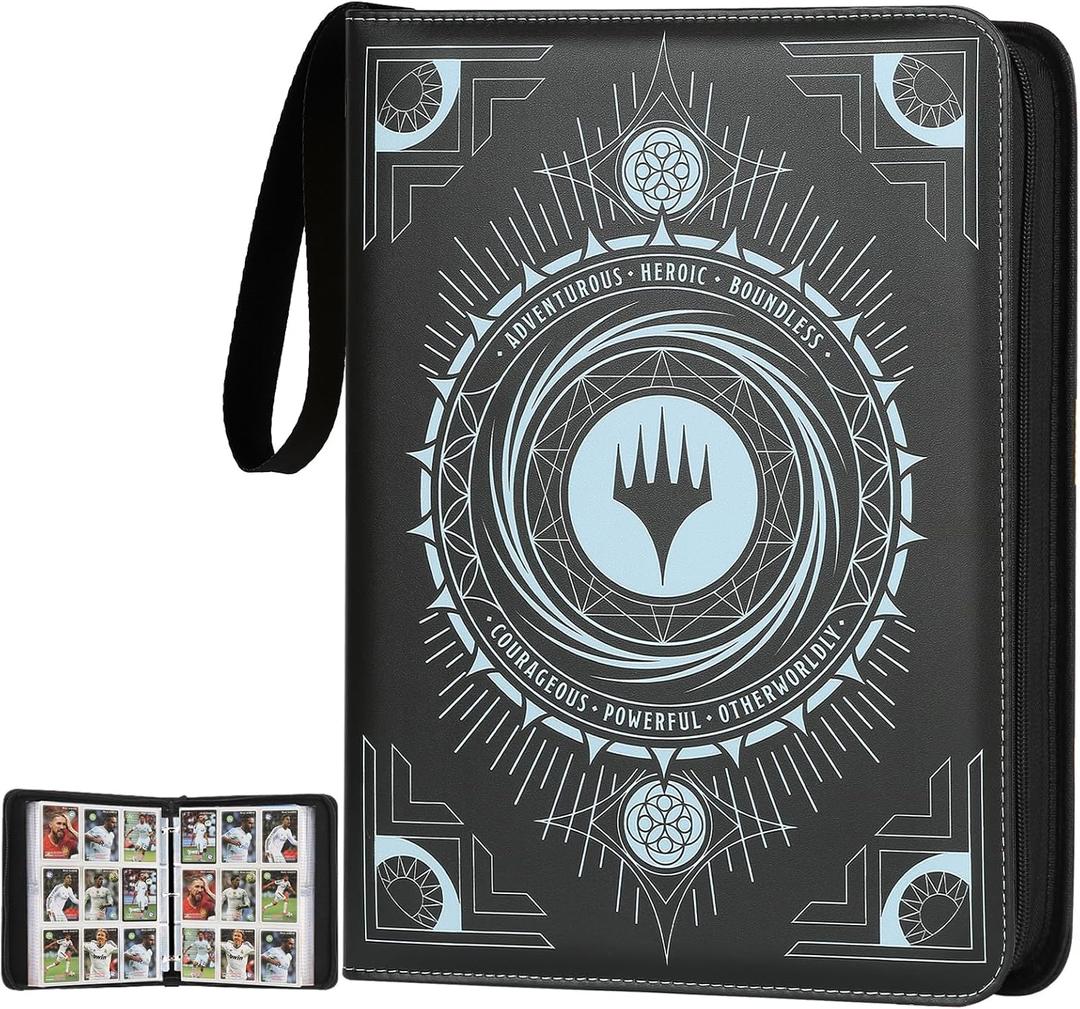 Card Binder 9-Pocket, Premium Trading Card Binder, Double Sided Pocket Collection Binder, Collector Album, Card Holder Holds 720 Cards for MTG,TCG,Yugioh,Game Cards (Black) Card Binder 9-Pocket, Premium Trading Card Binder, Double Sided Pocket Collection Binder, Collector Album, Card Holder Holds 720 Cards for MTG,TCG,Yugioh,Game Cards (Black)