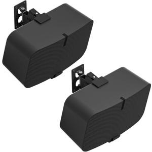Pair of Heavy Duty Speaker Wall Mounts for Sonos 5 Mount & Sonos Play 5 Mount - Tilt & Swivel Adjustable Speaker Mounts for Sonos Play 5 Gen 2 Wall Mounting Bracket, Black