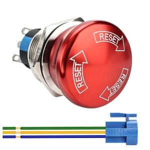 APIELE 22mm Metal Emergency Stop Push Button Swicth Latching 12V-250V Stianless Steel 7/8" Mouting Hole 1 Pack