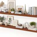 48" Walnut Floating Shelves Wood Wall Shelf, Walnut Color, Set of 1, 55" set of 1