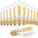 Hizashi E12 Candelabra LED Light Bulb 40 Watt 90+CRI Chandelier Light Bulbs Dimmable, B10 LED Candelabra Bulbs, 4W, 450LM 2700K Soft White, Candle Light Bulbs, UL Listed, 12 Pack