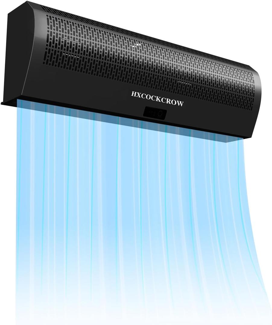 36 Inch Air Curtain for Doors Commercial,1350CFM/2363FPM Powerful Black Air Door Fan with Door Magnetic Switch to Keep Bugs Flies Out for Home, Restaurant, Garage, Warehouse, Shop