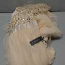 Formal Dresses for Women Prom Evening Gown Sequin Tulle V Neck Ruffle Short Sleeve Empire Waist A Line Long Dress. LARGE