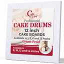 Cakebon Cake Boards Square - Sturdy 1/2 Inch Thick Drums - 12 Inch Professionally Wrapped Edges White 1-Pack