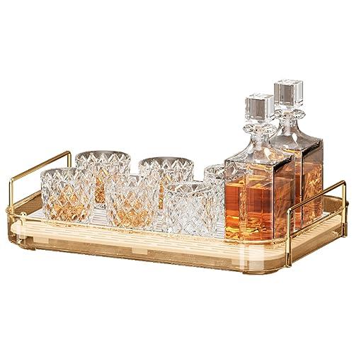 Seoneiro Whiskey Tray, Glass Cup Rack, Mug Holder, Coffee Cup Organizer, Bathroom Countertop with Drain Board Wine Glass Decorative Organizer, Food Tray, Kitchen Spice Rack