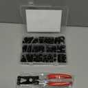 Tnisesm 132Pcs 6-25MM Spring Hose Clamps With Hose Clamp Pliers, Black Small Hose Clamps Automotive Fuel Hose Clamp Silicone Vacuum Hose Pipe Low Pressure Air Clip Clamp