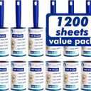 1200 Sheets Lint Roller with 6 Upgraded Handles (6 Rollers + 6 Refill), Mage Value Set Sticky Lint Rollers for Pet Hair, Portable Pet Hair Remover for Clothes, Furniture, Carpet, Dog and Cat