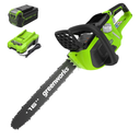 Greenworks 40V 16" Brushless Cordless Chainsaw, 4.0Ah Battery and Charger Included