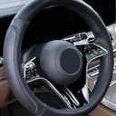 Magnelex Microfiber Leather Steering Wheel Cover Black. Heat Resistant Anti-Slip Car Wheel Wrap - Compatible with Most Makes and Models of Cars and Trucks with 14.5 to 15 Inch Steering Wheels