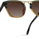WMP Eyewear - Women's Oversized Polarized Sunglasses: Square Vintage Style with Metal Double-Bar Bridge