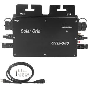 800W Solar Grid Tie Micro Inverter, Control Automatic Identification Power Inverters DC to AC Solar Inverter 120V 230V(Black US Plug)