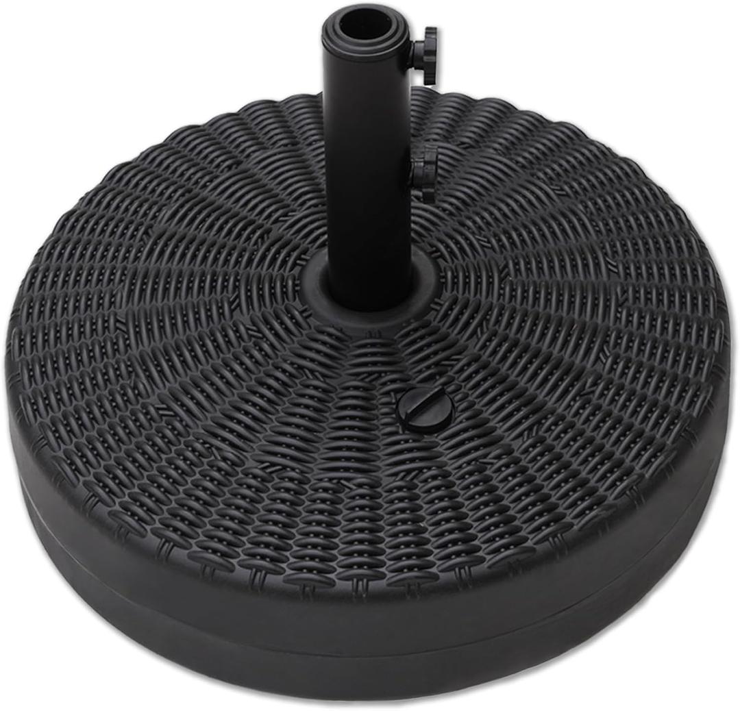 C-Hopetree 88 lb Heavy Duty Water Fillable Round Base Stand Weight for Patio Outdoor Market Table Umbrella, Black