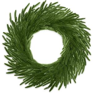 18 Inch Christmas Norfolk Pine Wreath for Front Door, Artificial Christmas Wreaths Faux Greenery Pine Needles Wreath for Front Door Wall Windows Porches Farmhouse Indoor Outdoor Xmas Decor