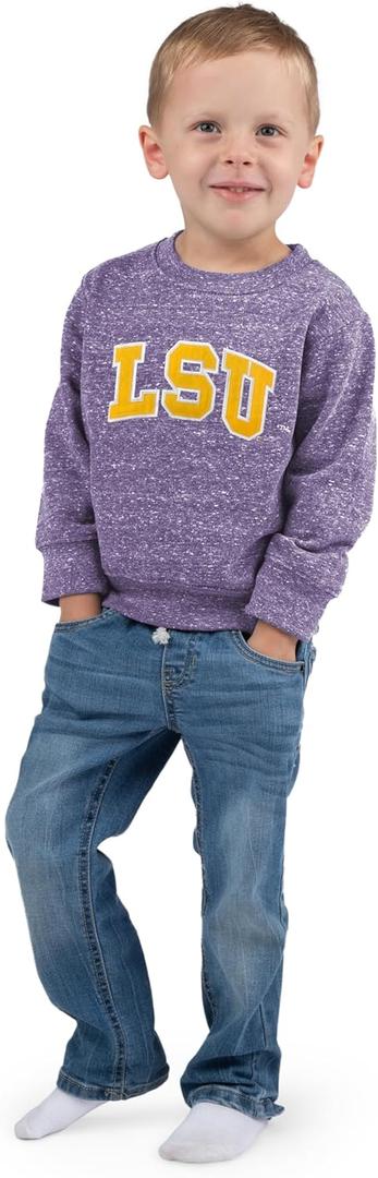Little King NCAA Toddler Boys and Girls Crewneck Knobby Sweatshirt with Tackle Twill Letters-Team Colors 2T 3T 4T