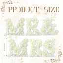 Wenqik Mr and Mrs Sign Wedding Table Decorations 6.3 Inch White Floral Wooden Freestanding Letters for Cake Table Bridal Shop Photo Props Rustic Anniversary Wedding Shower Gift