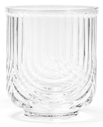 GLASSIQUE CADEAU Vintage Art Deco Lowball Gatsby Cocktail Glasses| 13 oz Double Old Fashioned Tumblers for Drinking Classic Whiskey, Gin, Bar Drinks | Round Short Glassware