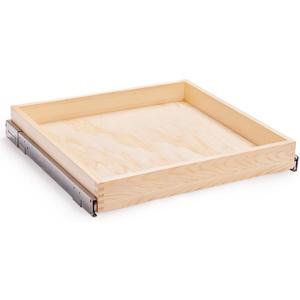 Mulush 32''W x 21''D x 3''H Pull Out Cabinet Drawer Soft Close Slide Out Wood Organizer for Kitchen, Finished, Bottom and Side Assembly (Wood Drawer Part Width is 31inch)