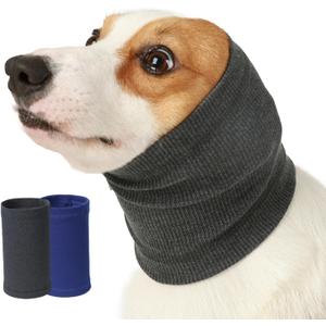 Dog Ear Muffs Calming Hoodie,Fireworks Thunder Head Wrap for Doggy,No Shake Anxiety Relief Pet Covers Ear Noise Protection Vest for Dogs for Vet Visits,Bathing(Grey,S)