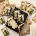 AceOrbit 30 Pcs Holy Prayer Cards Wood St. Francis Prayer for Peace Religious Holy Card for Church Prayers First Communion Christening Memorial Engrave Guest Gift Catholic Gifts