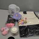 Amylove 8 Pcs Crochet Gifts Set for Women Trapezoid Grocery Canvas Tote Bags with Handle Scented Candle Novelty Socks Cosmetic Bag Mug Heart Crochet Doll Card Xmas Gifts for Knitting Lovers Crocheters