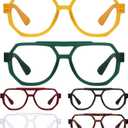 Eyekepper Metalless Screwless Spring Hinge Reading Glasses for Women - 6 Pack Oversize Pilot Readers +1.00 (6 Pack Mix Color-r2309)