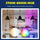 Lightinginside Smart Light Bulbs 100W Equiv., 1350LM 11W Smart Bulb Works with Alexa/Google Home/SmartLife, A19 E26 RGBCW Color Changing, No Hub Required, 2.4G WiFi Bluetooth Bulb, ETL Listed, 2PCS